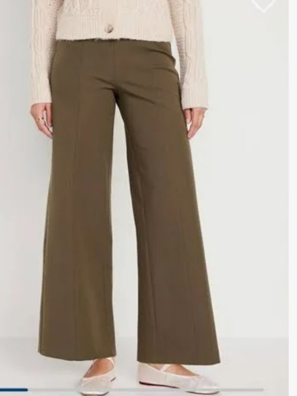 Old Navy Olive Wide-Leg Pull-On Pants